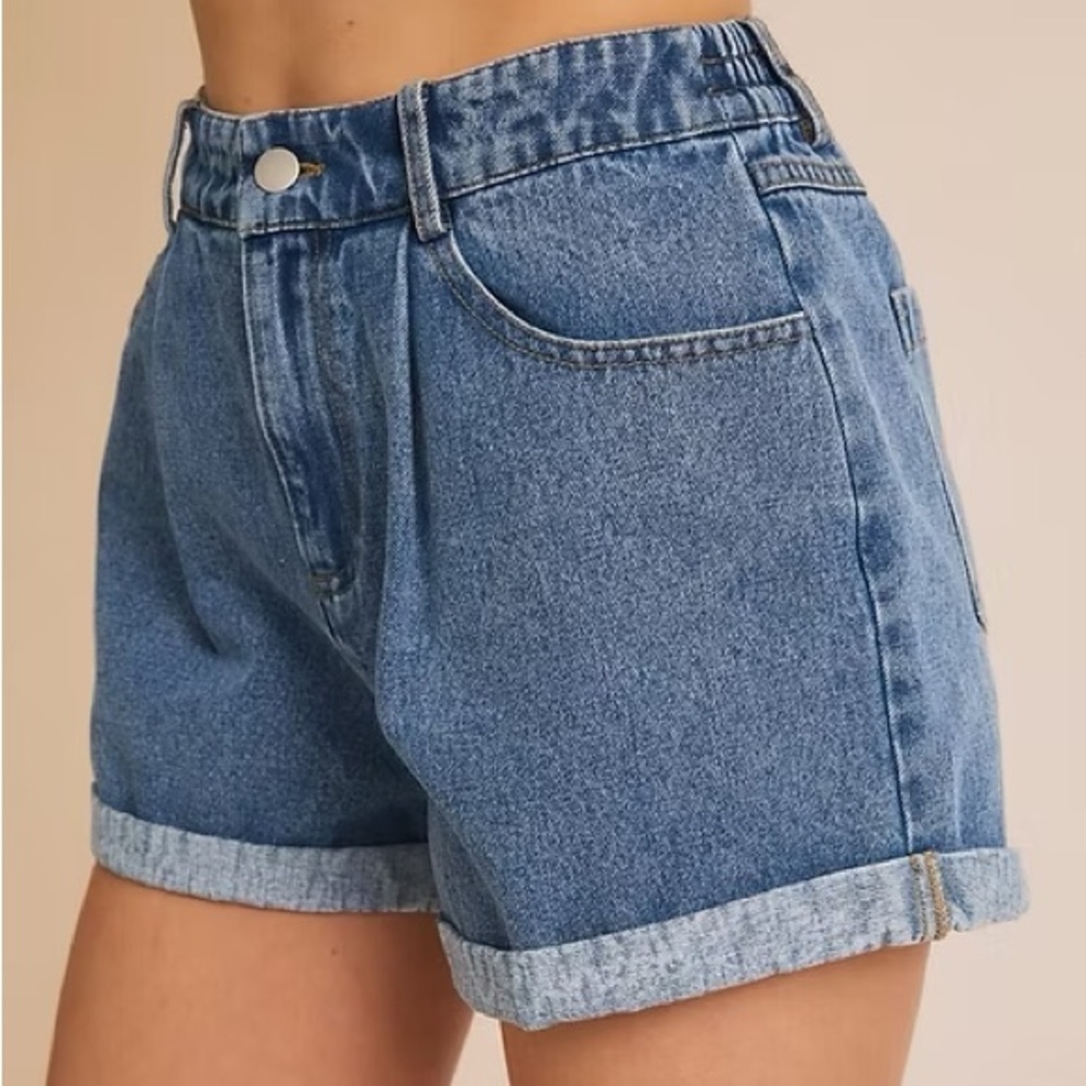 Roll Up Denim Shorts